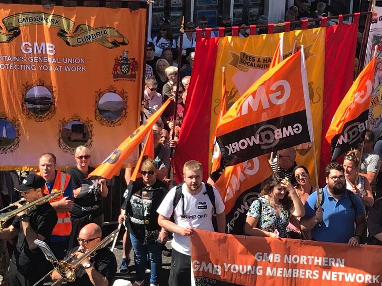 GMB - Construction workers protest over 'derisory' pay offer