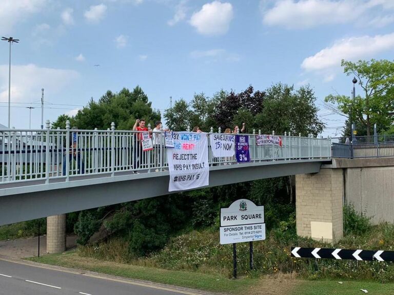 GMB - GMB nurses stage Sheffield banner protest over real-terms pay cut