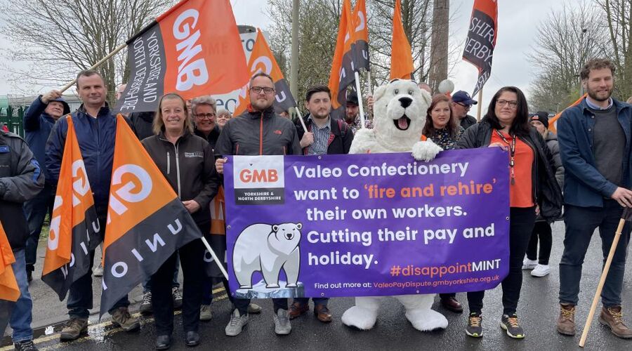 GMB Trade Union - Fox's Glacier Mint workers strike over fire and rehire threat