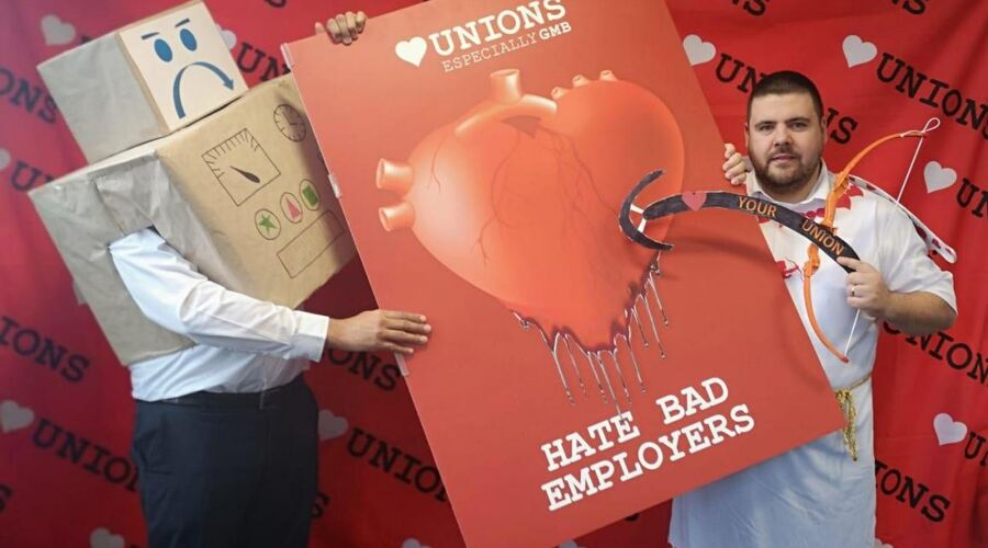 GMB Trade Union - Amazon Valentine's card to highlight 'brutal' working conditions