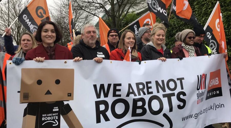 GMB Trade Union - Black Friday protest across UK and unions and charities join forces to 'Make Amazon Pay'