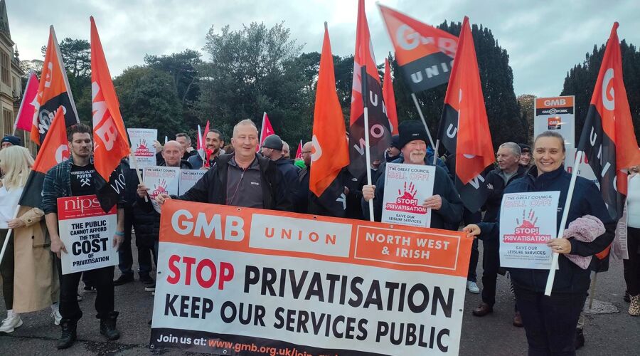 GMB Trade Union - Protest over outsourcing in Ards and North Down