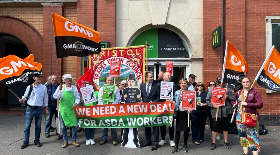 GMB Trade Union - Bristol Asda workers protest over asset stripping