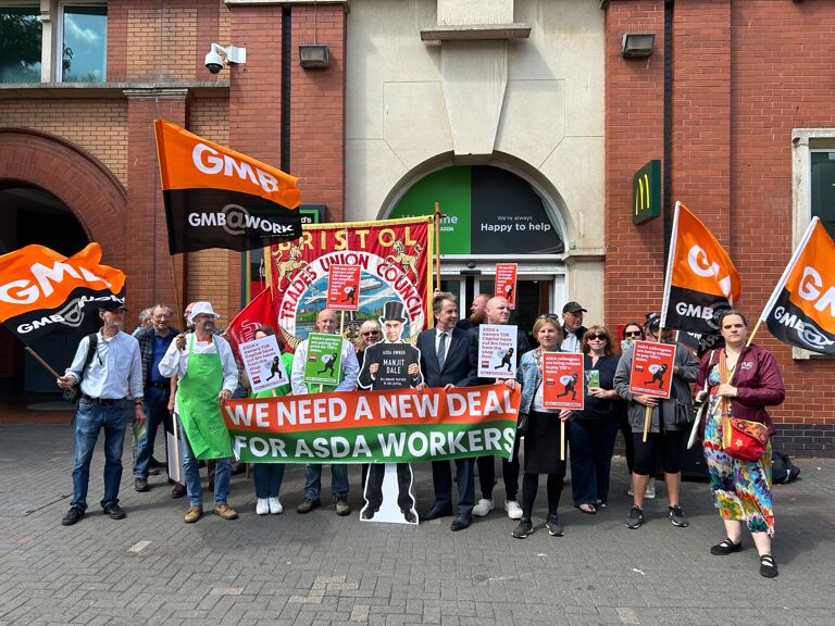 GMB - Bristol Asda workers protest over asset stripping