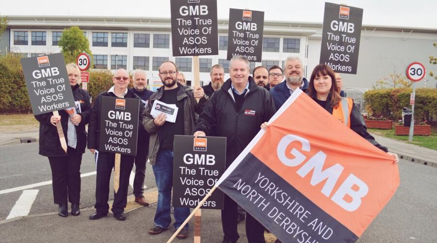 GMB Trade Union - Bleak Friday' for ASOS workers at Barnsley