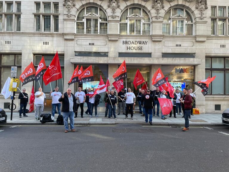 GMB - Construction workers protest in Central London
