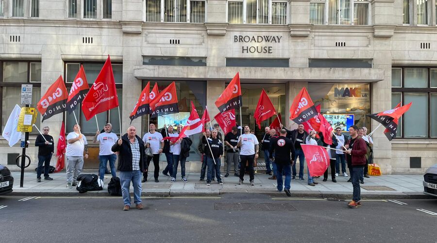 GMB Trade Union - Construction workers protest in Central London
