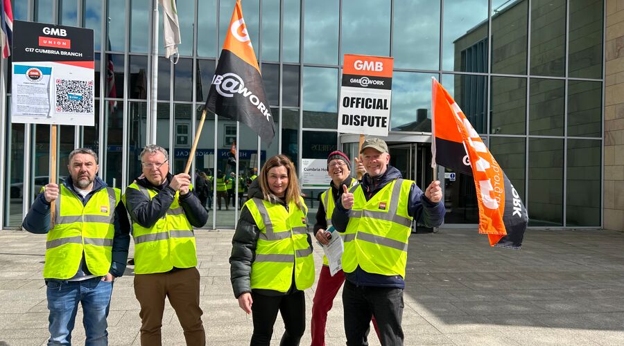 GMB Trade Union - Cumberland Urgent Care Team stages demo