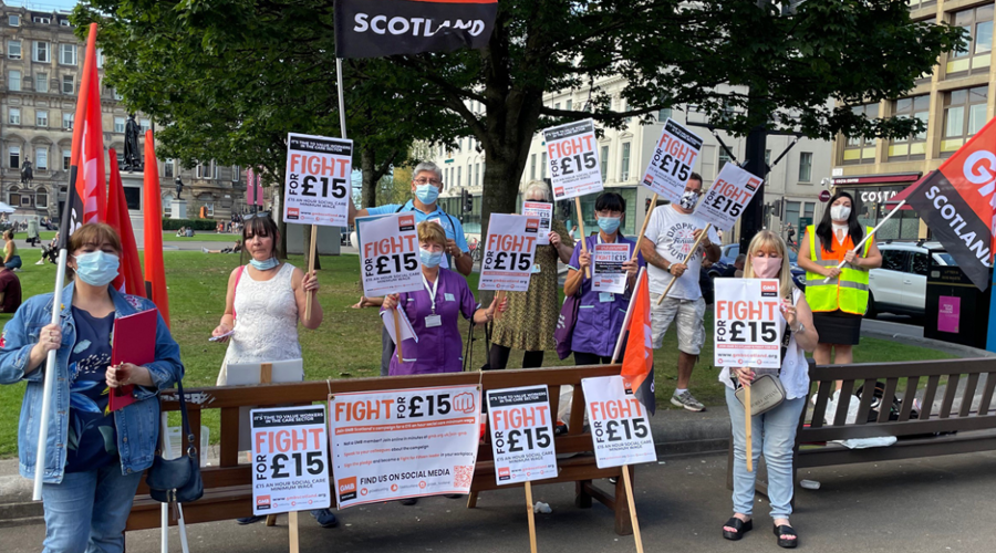 GMB Trade Union - Care workers rally at Holyrood to “fight for fifteen”