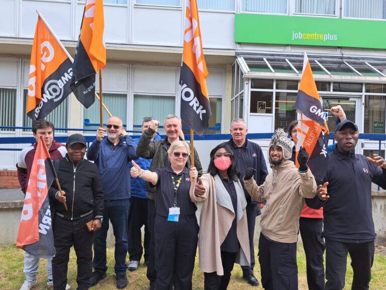 GMB - More than 1,500 job Centre security guard start 33rd strike day