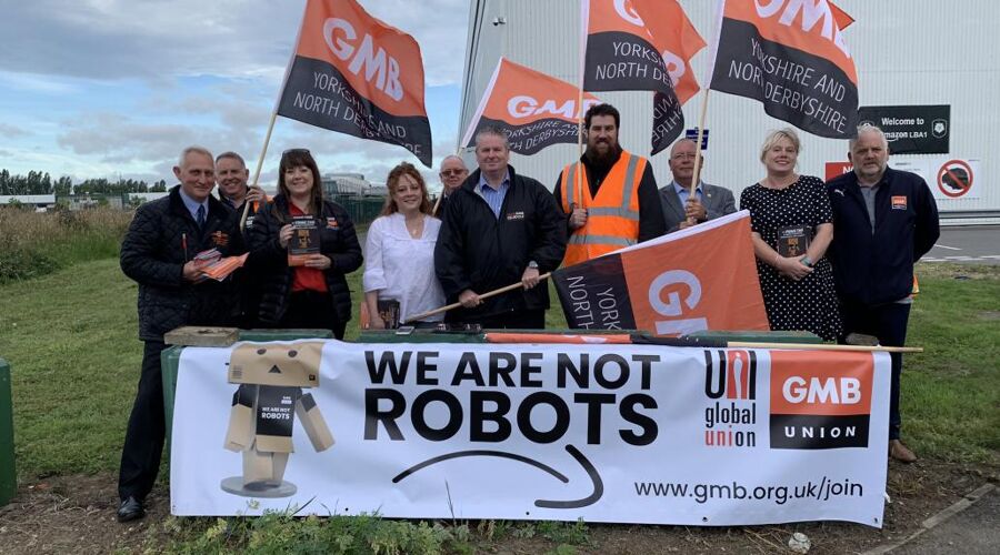 GMB Trade Union - Amazon worker protests continue over pathetic pay offer