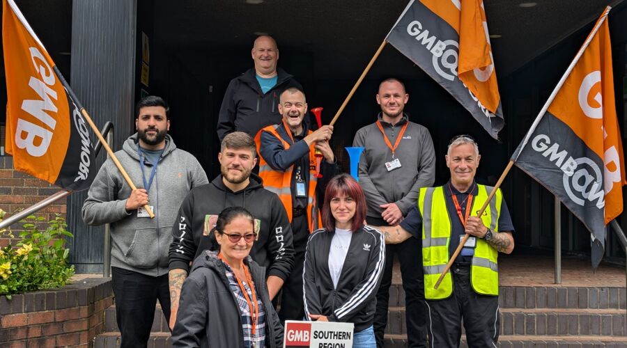 GMB Trade Union - Job Centre securty guards stage mass rally as 1,500 walk out