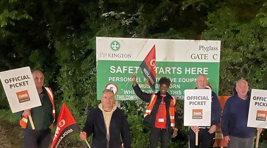 GMB Trade Union - 48 hour walkout begins at iconic Derbyshire glass firm.