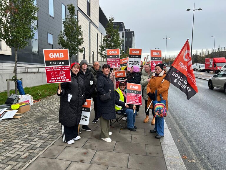 GMB - More than 130 Liverpool NHS workers strike for covid bonus